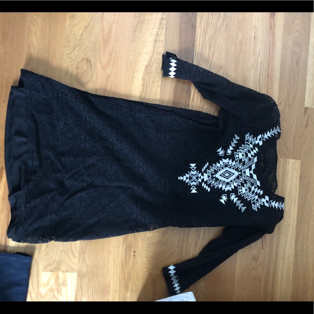 Black dress with woven detail, great for work!